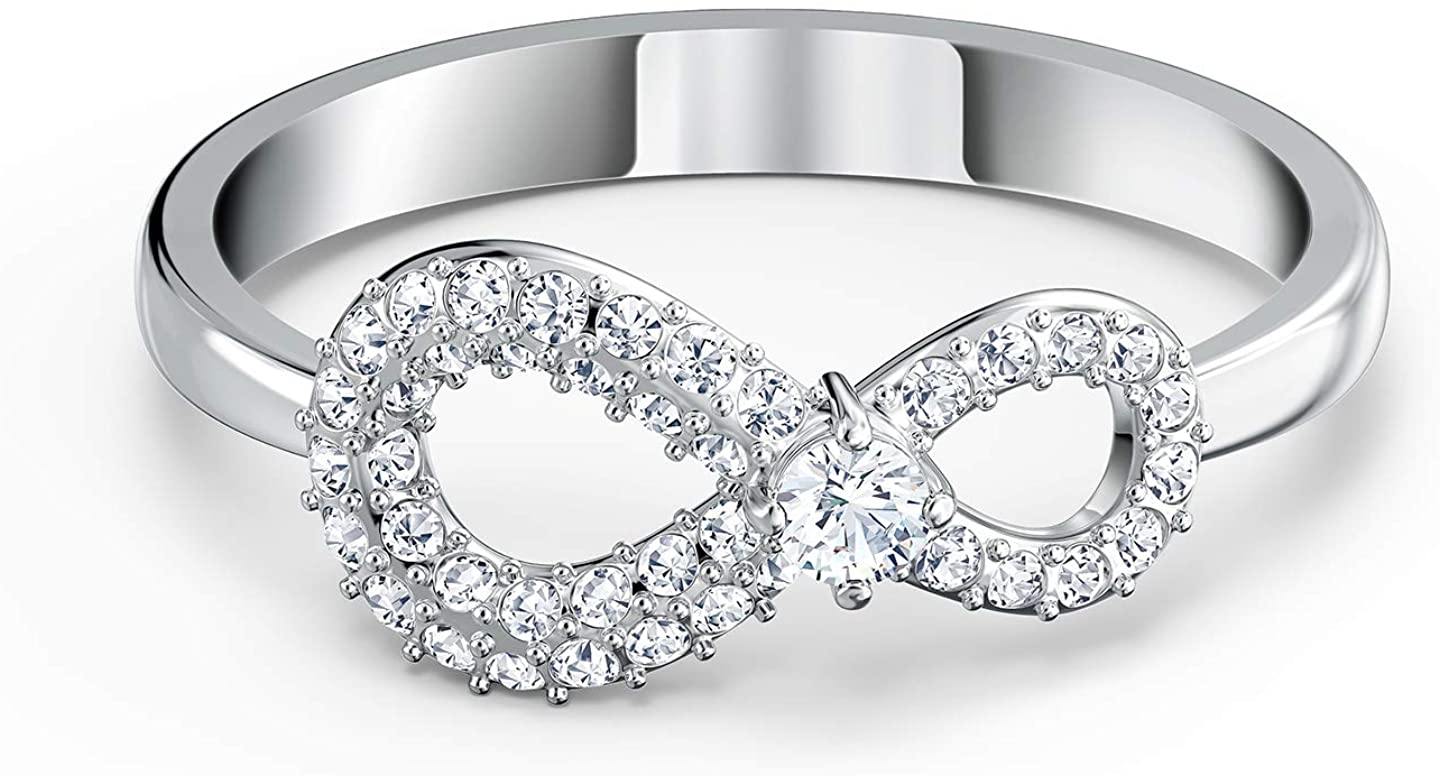 SWAROVSKI Women's Infinity Ring Collection, Rhodium Plated, Clear Crystals - JOY2ESpree