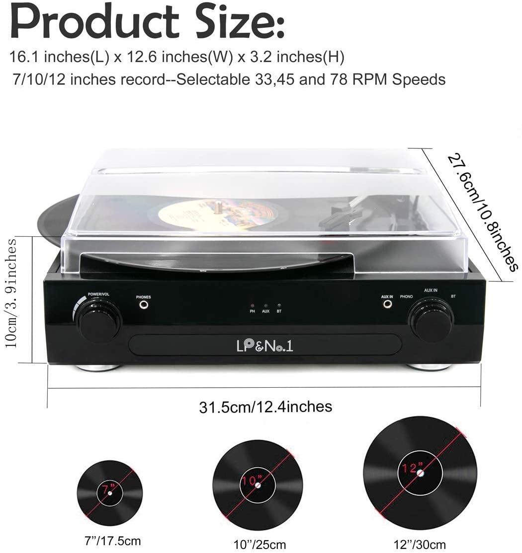 LP&No.1 Bluetooth Record Player with USB Play and Recording - JOY2ESpree
