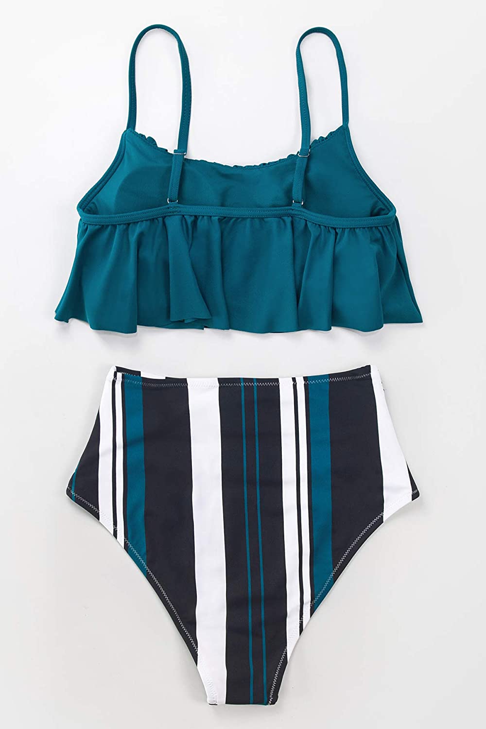 CUPSHE Women's High Waisted Falbala Bikini Set
