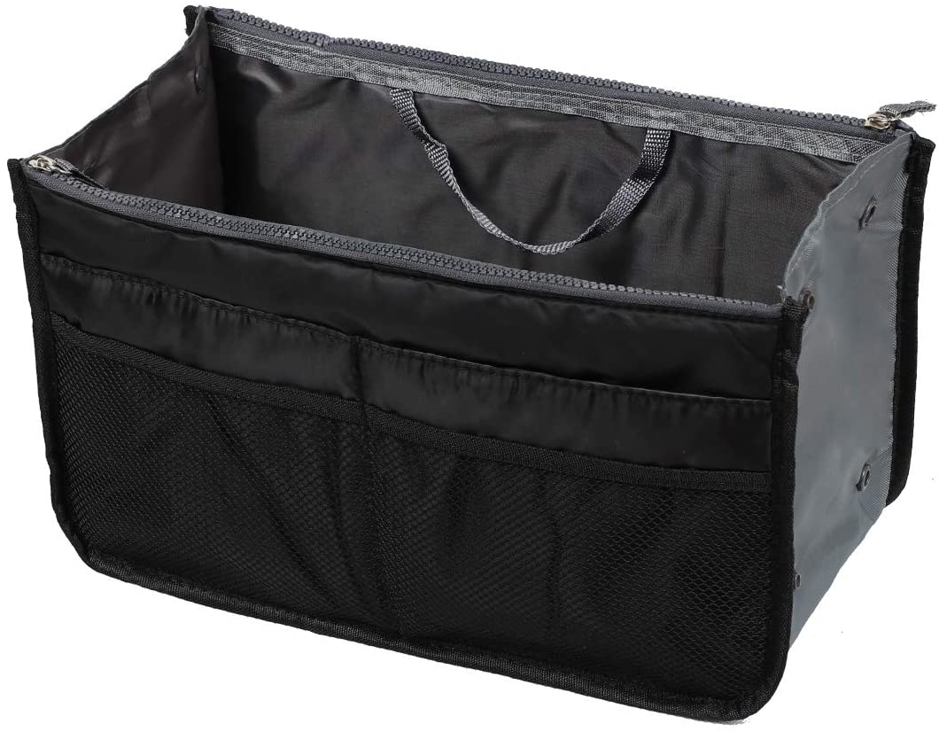 Insert Bag Organizer, Bag in Bag for Handbag Purse Organizer (13 Pockets, Black)