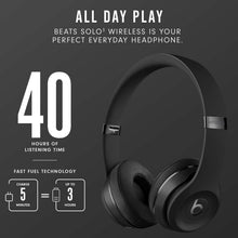 
                        
                          Load image into Gallery viewer, Beats Solo3 Wireless On-Ear Headphones - Apple W1 Headphone Chip, Class 1 Bluetooth, 40 Hours of Listening Time, Built-in Microphone - Satin Gold
                        
                      