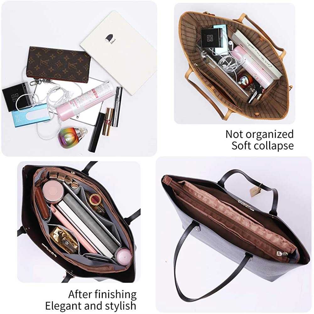 iN. Purse Organizer Insert with zipper Nylon fabric for women Handbags & Totebag