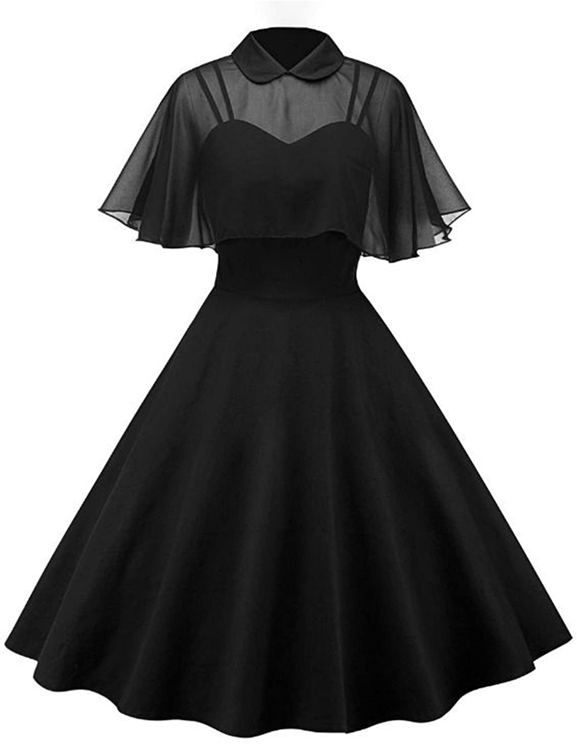 GownTown Women's 1950s Cloak Two-Piece Cocktail Dress