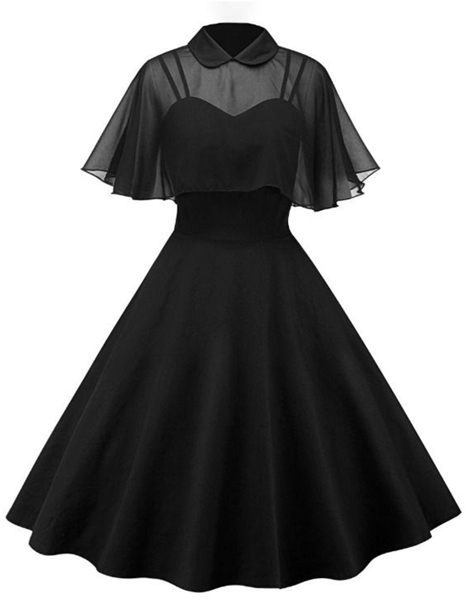 GownTown Women's 1950s Cloak Two-Piece Cocktail Dress