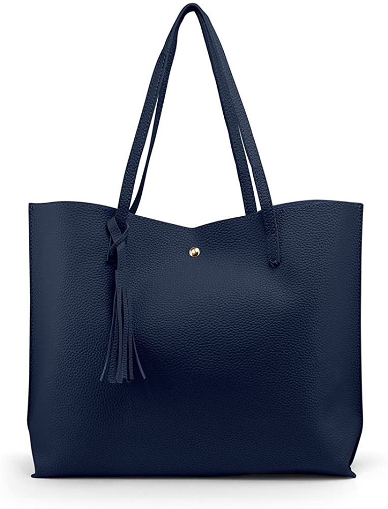 Oct17 Women Large Tote Bag - Tassels Faux Leather Shoulder Handbags, Fashion Ladies Purses Satchel Messenger Bags