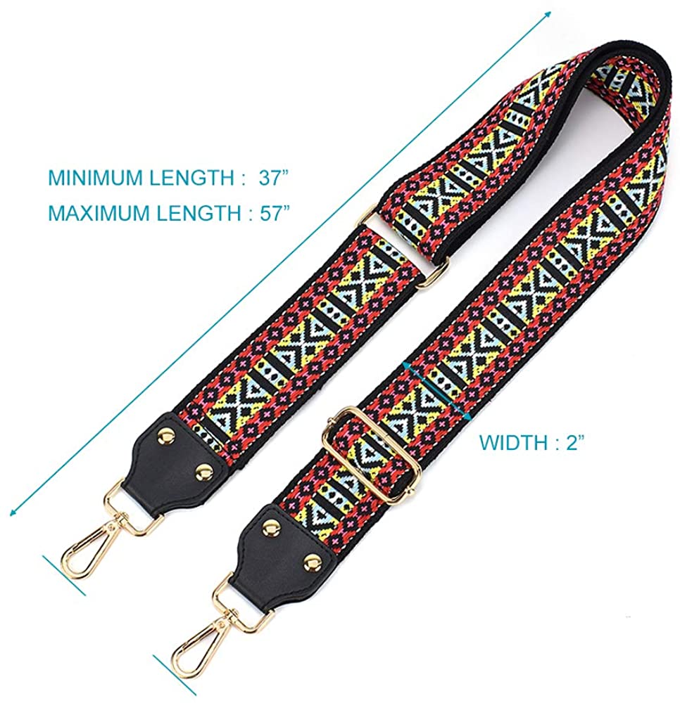 Bag/Purse Strap Replacement Crossbody Shoulder For Women Adjustable Jacquard Woven Cotton Guitar Strap Banjo Strap Style