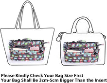 
                        
                          Load image into Gallery viewer, BTSKY New Printing Handbag Organizers Inside Purse Insert-High Capacity 13 Pockets Bag Tote Organizer with Handle Peacock Flower
                        
                      
