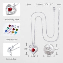
                        
                          Cargar imagen en el visor de la galería, CDE Forever Love Heart Women Necklace 925 Sterling Silver Rose Gold Plated Birthstone Pendant Necklaces for Women - JOY2ESpree
                        
                      