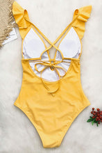 
                        
                          Cargar imagen en el visor de la galería, CUPSHE Women's One Piece Swimsuit Ruffle Deep V Neck Strappy Swimwear Bathing Suits
                        
                      