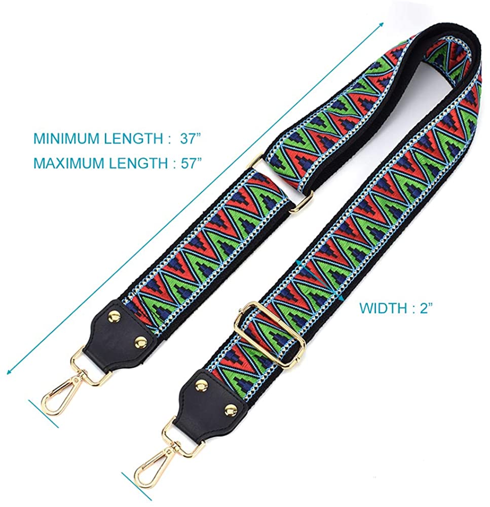 Bag/Purse Strap Replacement Crossbody Shoulder For Women Adjustable Jacquard Woven Cotton Guitar Strap Banjo Strap Style