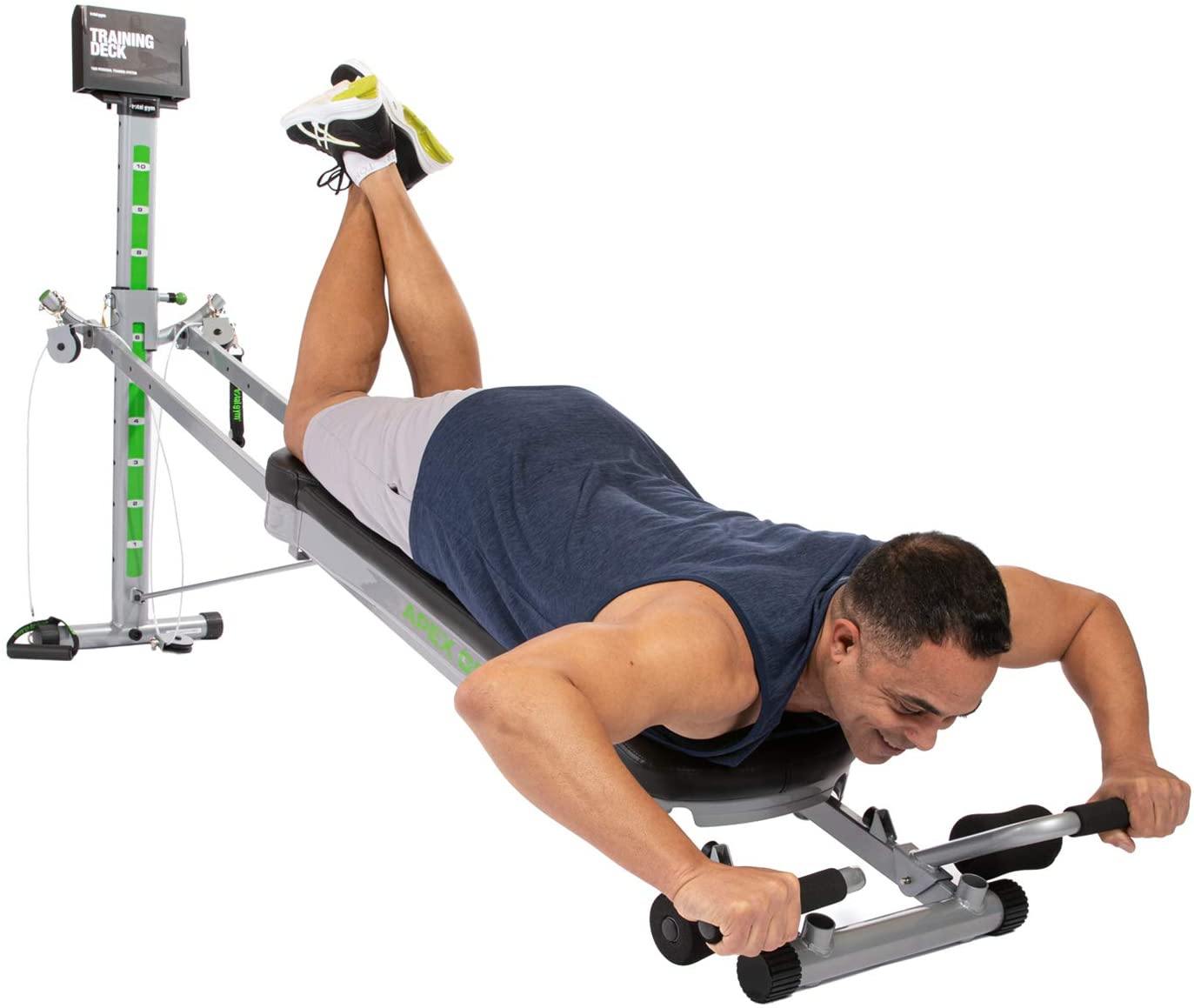 Total Gym APEX Versatile Indoor Home Workout Total Body Strength Training Fitness Equipment with up to 10 Levels of Resistance and Attachments - JOY2ESpree