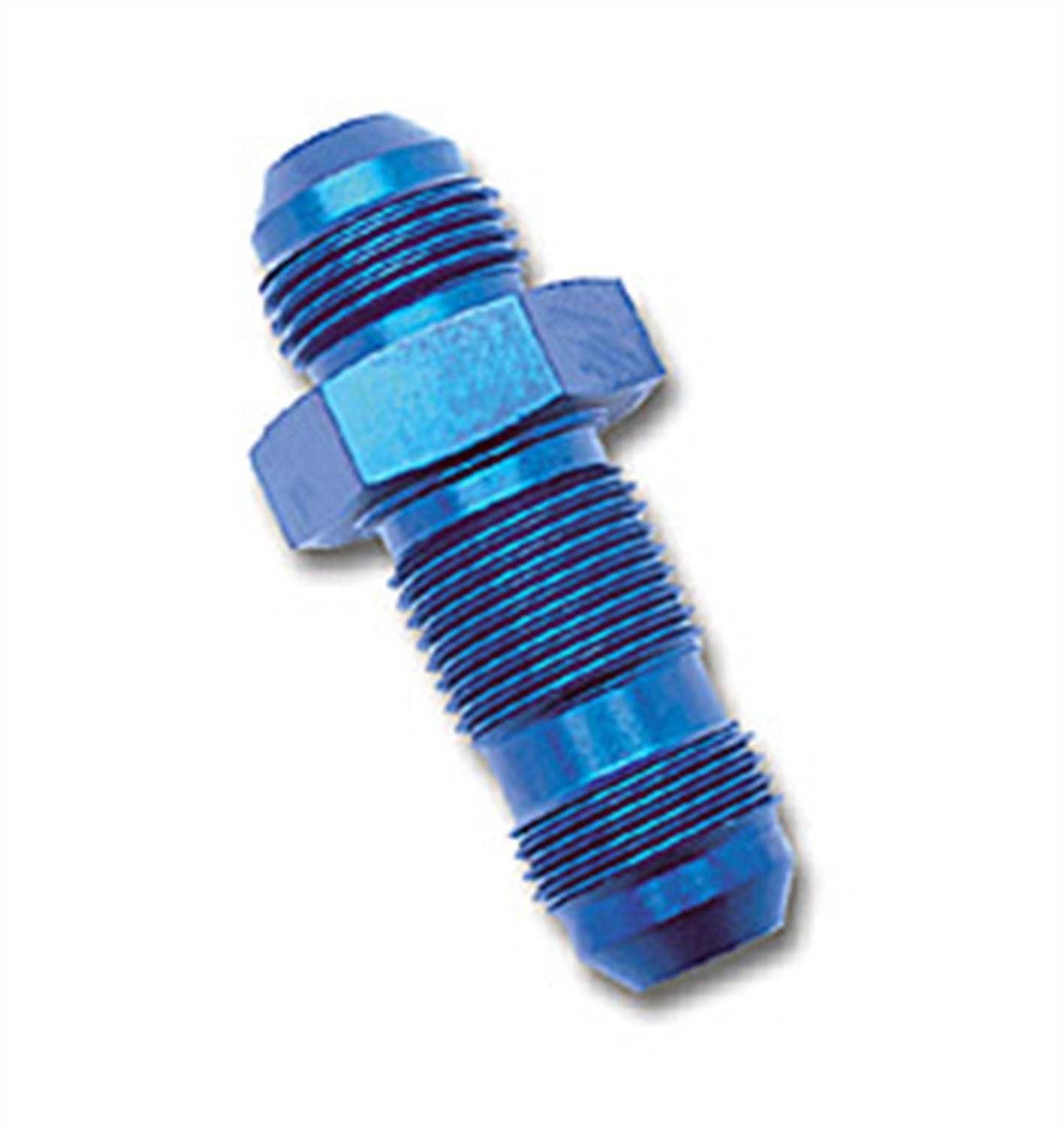 Russell Athletic - RUS-661180 Blue Anodized Aluminum -6AN Straight Flare Bulkhead Adapter