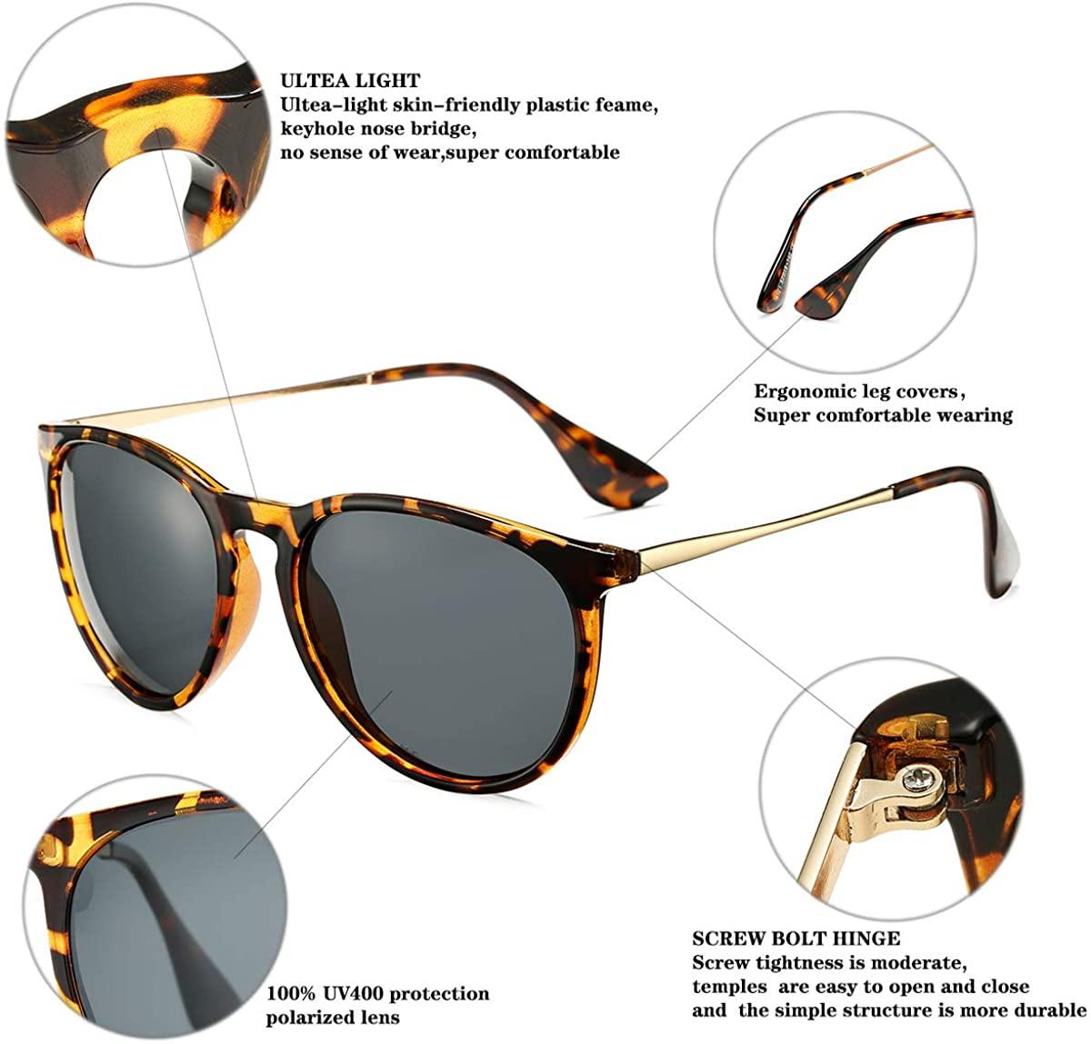 SUNGVG Polarized Sunglasses for Women Classic Round Retro Sun Glasses - JOY2ESpree