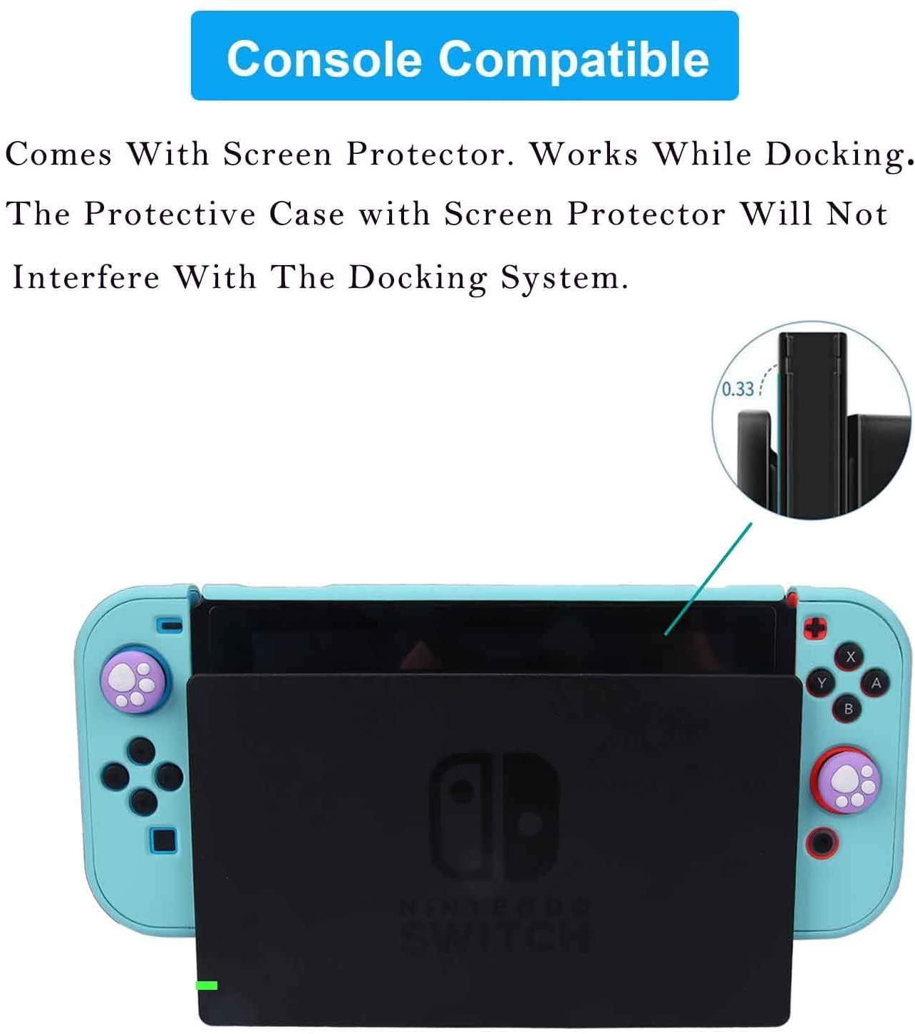 Dockable Case for Nintendo Switch - COMCOOL 3 in 1 Protective Cover Case for Nintendo Switch and Joy-Con Controller - JOY2ESpree