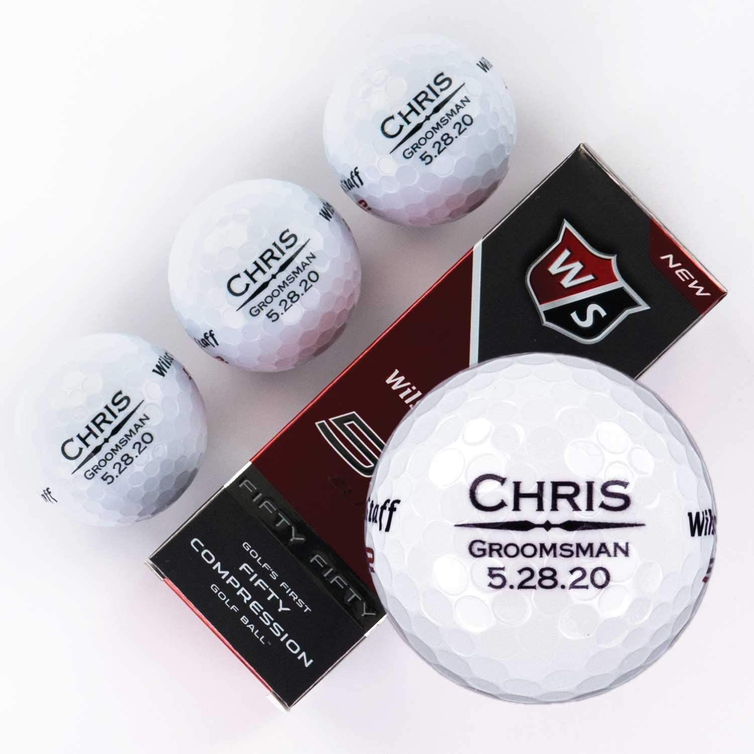 Buffalo BottleCraft Personalized Groomsman Golf Balls, Sleeve of 3, Wilson, Custom Designs for Groomsmen, Best Man, Ushers, Officiants - JOY2ESpree