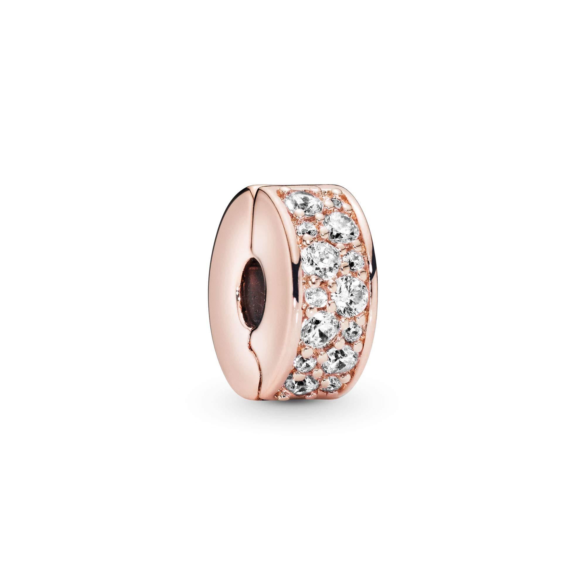 Pandora Jewelry Shining Elegance Clip Cubic Zirconia Charm in Pandora Rose - JOY2ESpree