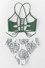 
                        
                          Load image into Gallery viewer, CUPSHE Women’s Bikini Swimsuit Floral Print Lace Up Strappy Two Piece Bathing Suit
                        
                      