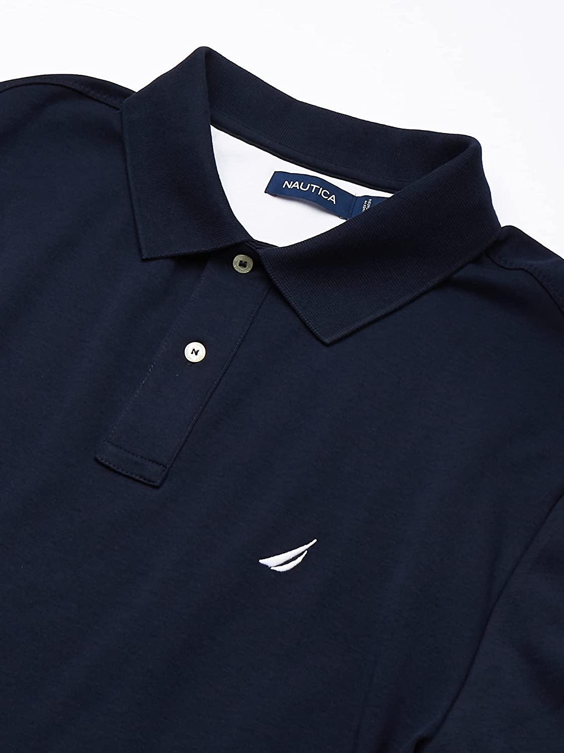 Nautica Men's Classic Fit Short Sleeve Solid Soft Cotton Polo Shirt - JOY2ESpree