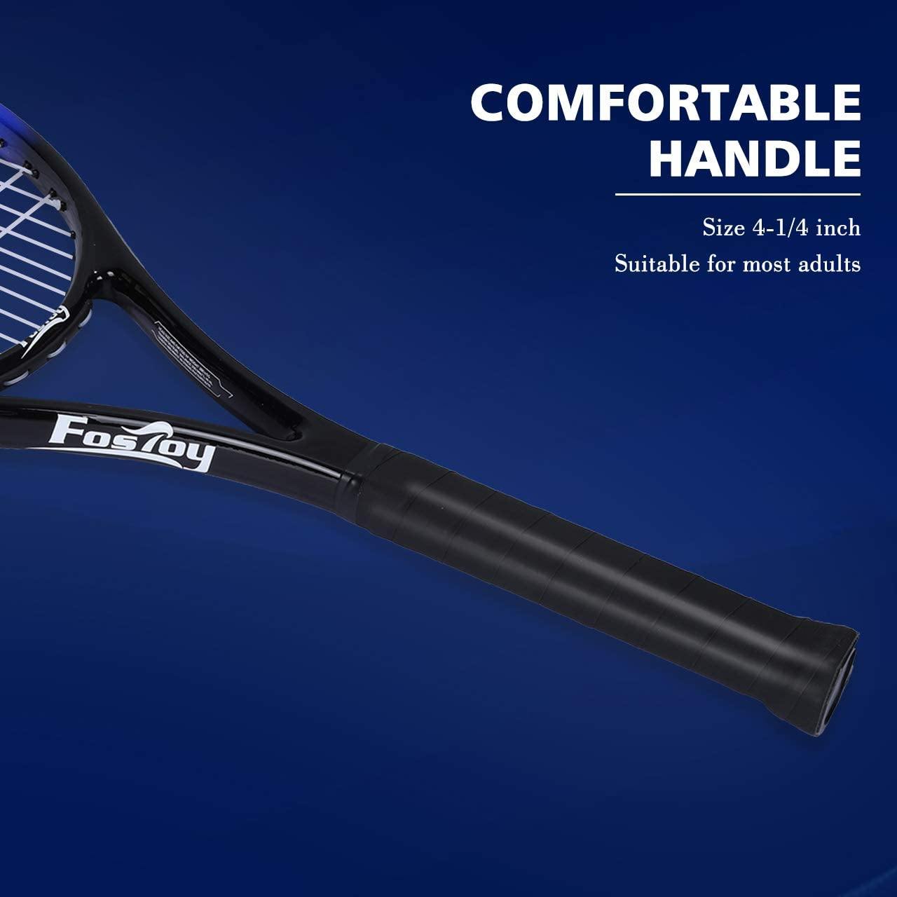 Fostoy Adult Recreational Tennis Racket, 27 inch Tennis Racquet with Carry Bag, Professional Tennis Racket, Good Control Grip, Vibration Dampe - JOY2ESpree