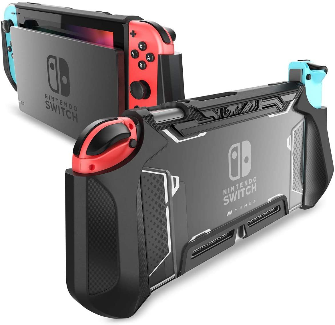 Mumba Dockable Case Compatible for Nintendo Switch, [Blade Series] TPU Grip Protective Cover Case with Ergonomic Design and Comfort Grip (Clear) - JOY2ESpree