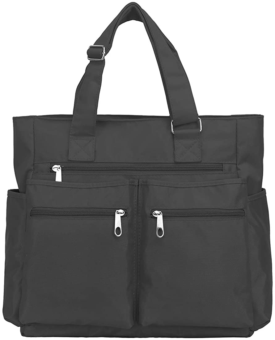 Canvas Tote Bag Waterproof Nylon Multi Pocket Shoulder Bags Laptop Work Bag Teacher Purse and Handbags for Women & Men