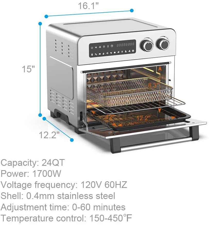 Air Fryer Toaster Oven Combo 8-in-1 Countertop Rotisserie & Dehydrator - JOY2ESpree