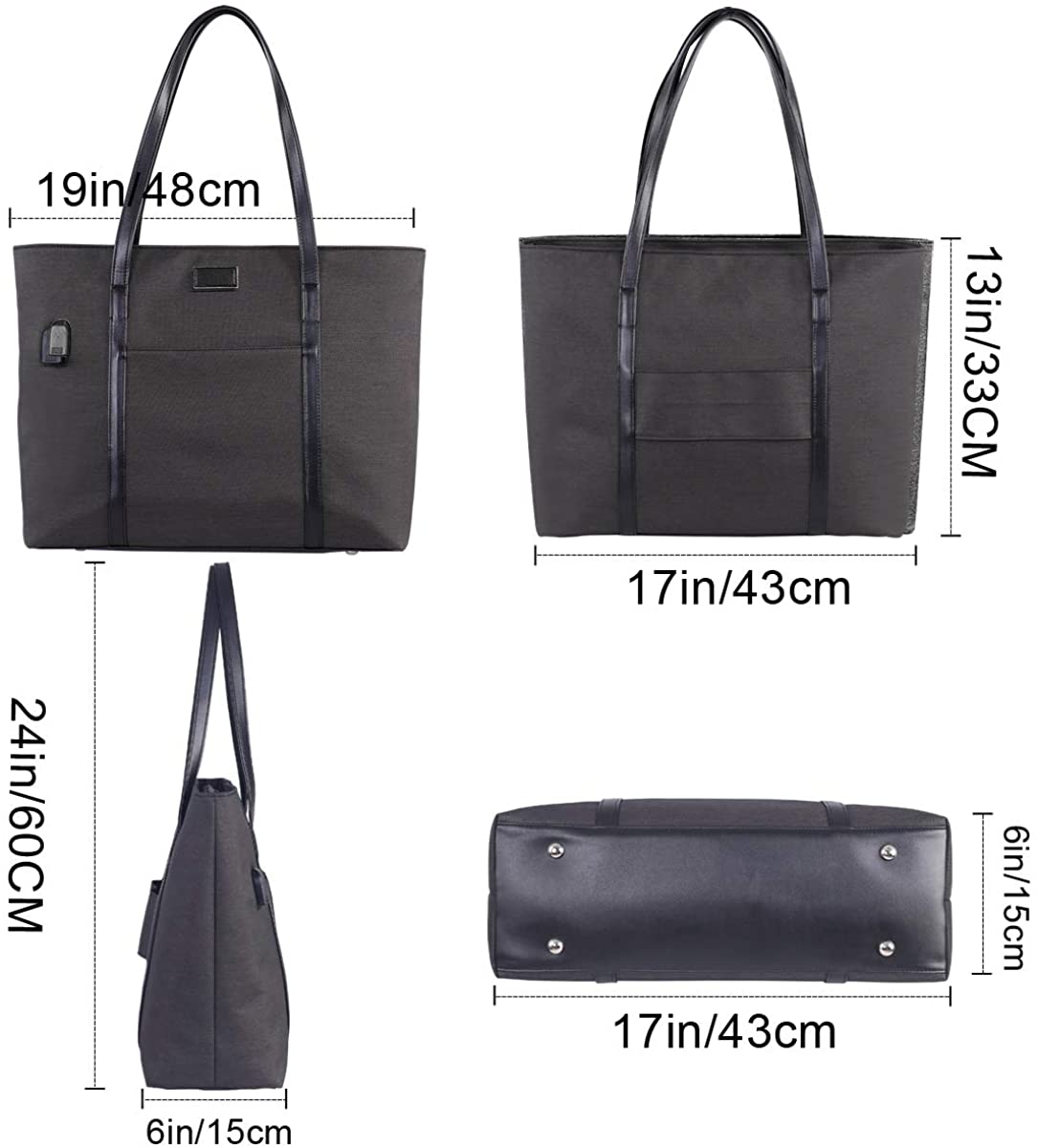 Laptop Tote Purse Large, Business Women Work Bag Teacher Tote Bag Many Pockets