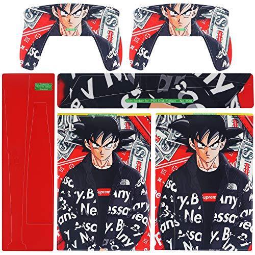 PS5 Console Skin and PS5 Controller Skins Set, Playstation 5 Skin Wrap Decal Sticker PS5 Digital Edition, Goku Anime Decal Kit - JOY2ESpree