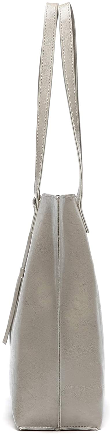 Women's Soft Faux Leather Tote Shoulder Bag from Dreubea, Big Capacity Tassel Handbag