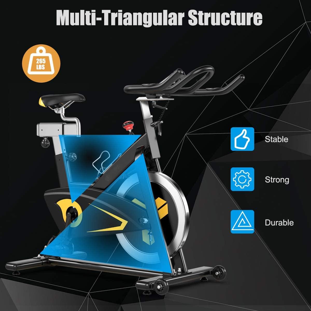 GYMAX Indoor Stationary Bike, 30LBS Flywheel Magnetic Cycling Bike with LCD Monitor - JOY2ESpree
