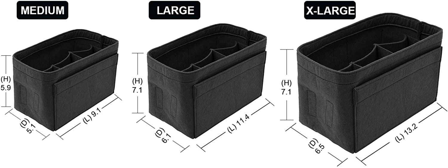 Purse Bag Organizer Insert with Lots of Different Size Spaces Divider Shaper for Speedy Shoulder Hobo Bag Keep Stuff Organized
