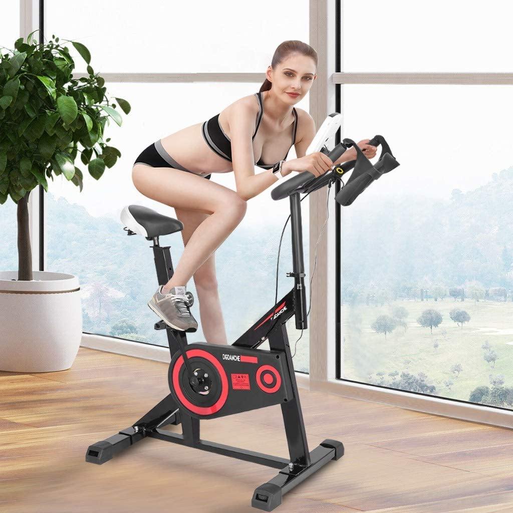 Indoor Exercise Bike with LED Display, Stationary Bicycle for Cardio Fitness, Home Upright Cycling Bike - JOY2ESpree