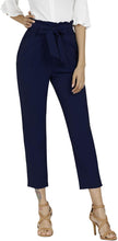 
                        
                          Load image into Gallery viewer, Freeprance Women's Pants Casual Trouser Paper Bag Pants Elastic Waist Slim Pockets
                        
                      
