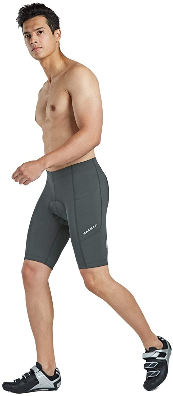 BALEAF Men's Bike Shorts Padded Cycling Bicycle Road Bike Tights Biker Pockets UPF 50+