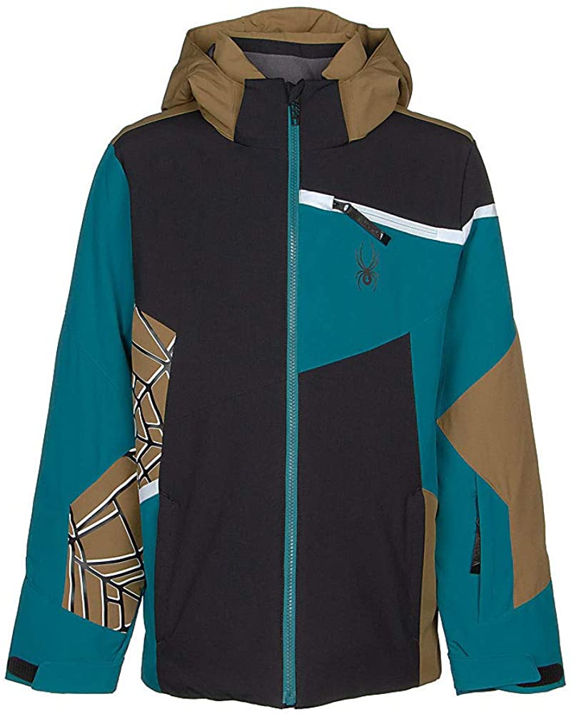 Spyder Boy’s Challenger Ski Jacket – Kids Full Zip Hooded Winter Coat