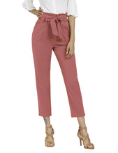 
                        
                          Load image into Gallery viewer, Freeprance Women's Pants Casual Trouser Paper Bag Pants Elastic Waist Slim Pockets
                        
                      