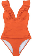 
                        
                          Muat gambar ke penampil Galeri, CUPSHE Women's V Neck One Piece Swimsuit Ruffled Lace Up Monokini
                        
                      