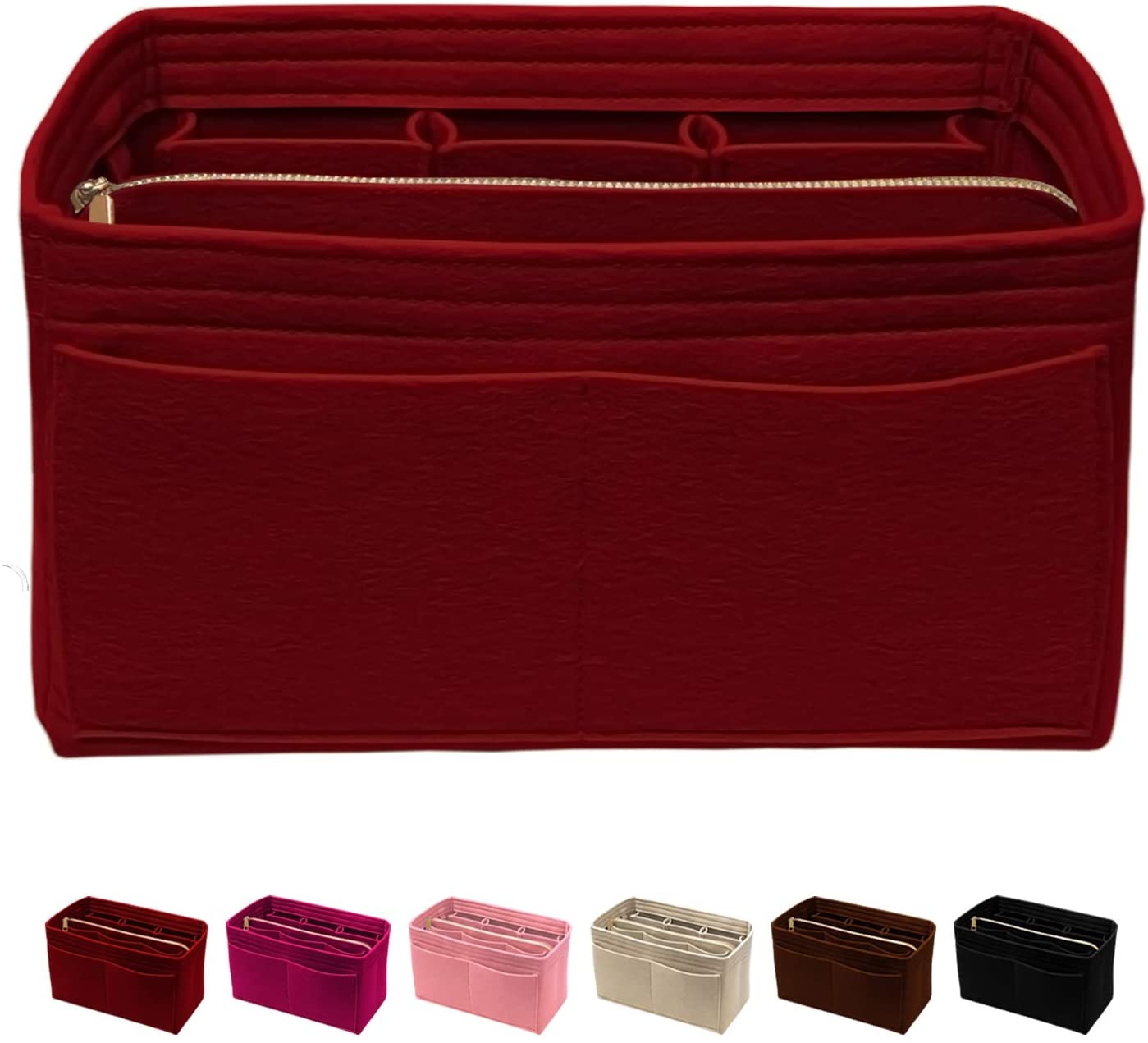 Purse Organizer Insert with Zipper Felt Bag Organizer Handbag Organizer Insert Bag In Bag Organizer