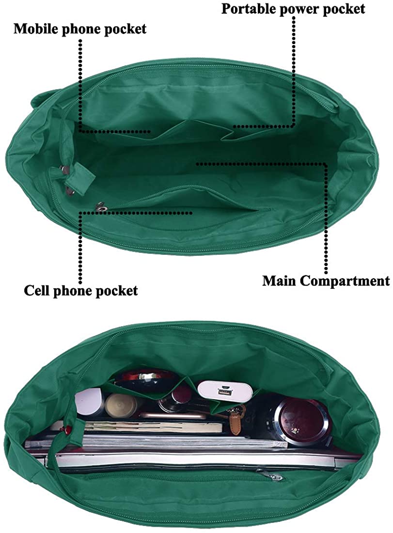 Canvas Tote Bag Waterproof Nylon Multi Pocket Shoulder Bags Laptop Work Bag Teacher Purse and Handbags for Women & Men