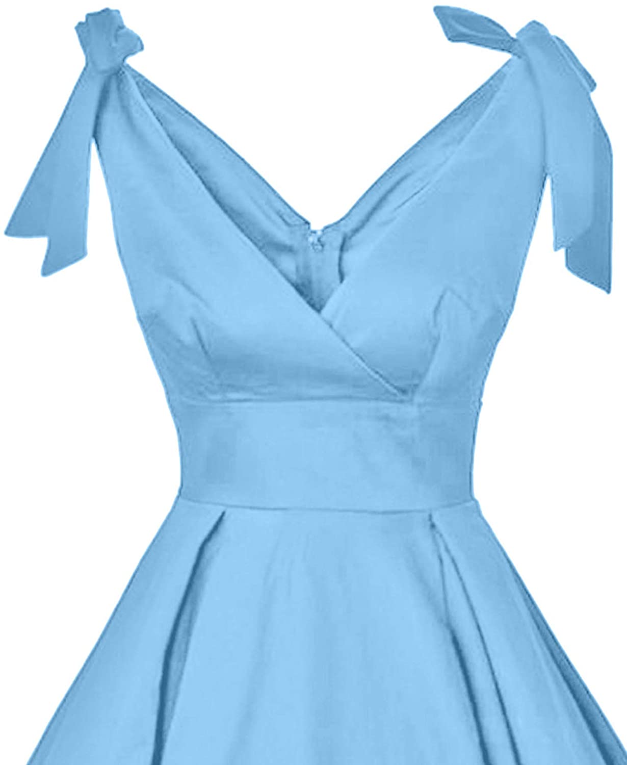 GownTown Women's 1950s V-Neck Bowknot Swing Cocktail Dress