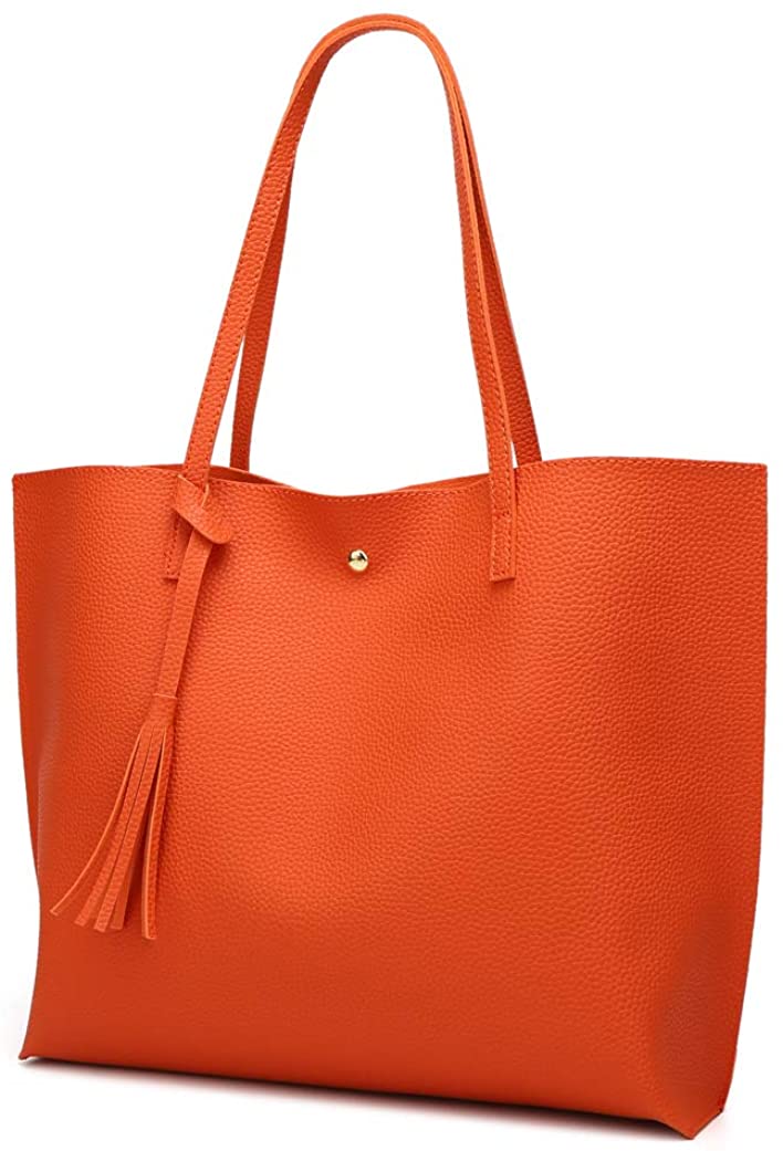 Women's Soft Faux Leather Tote Shoulder Bag from Dreubea, Big Capacity Tassel Handbag