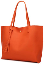 
                        
                          將圖片載入圖庫檢視器 Women's Soft Faux Leather Tote Shoulder Bag from Dreubea, Big Capacity Tassel Handbag
                        
                      