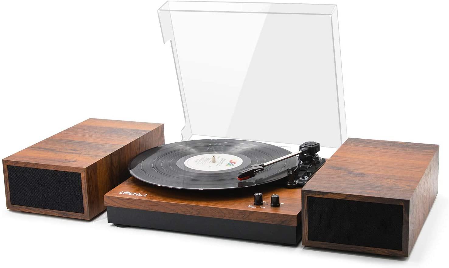 LP&No.1 Retro Bluetooth Record Player with Stereo External Speakers - JOY2ESpree