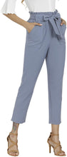 
                        
                          Load image into Gallery viewer, Freeprance Women's Pants Casual Trouser Paper Bag Pants Elastic Waist Slim Pockets
                        
                      