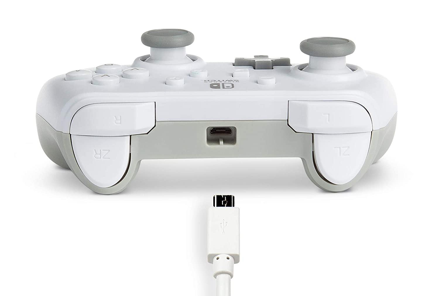 PowerA Enhanced Wired Controller for Nintendo Switch - Mario White, Gamepad, Wired Video Game Controller, Gaming Controller - Nintendo Switch - JOY2ESpree