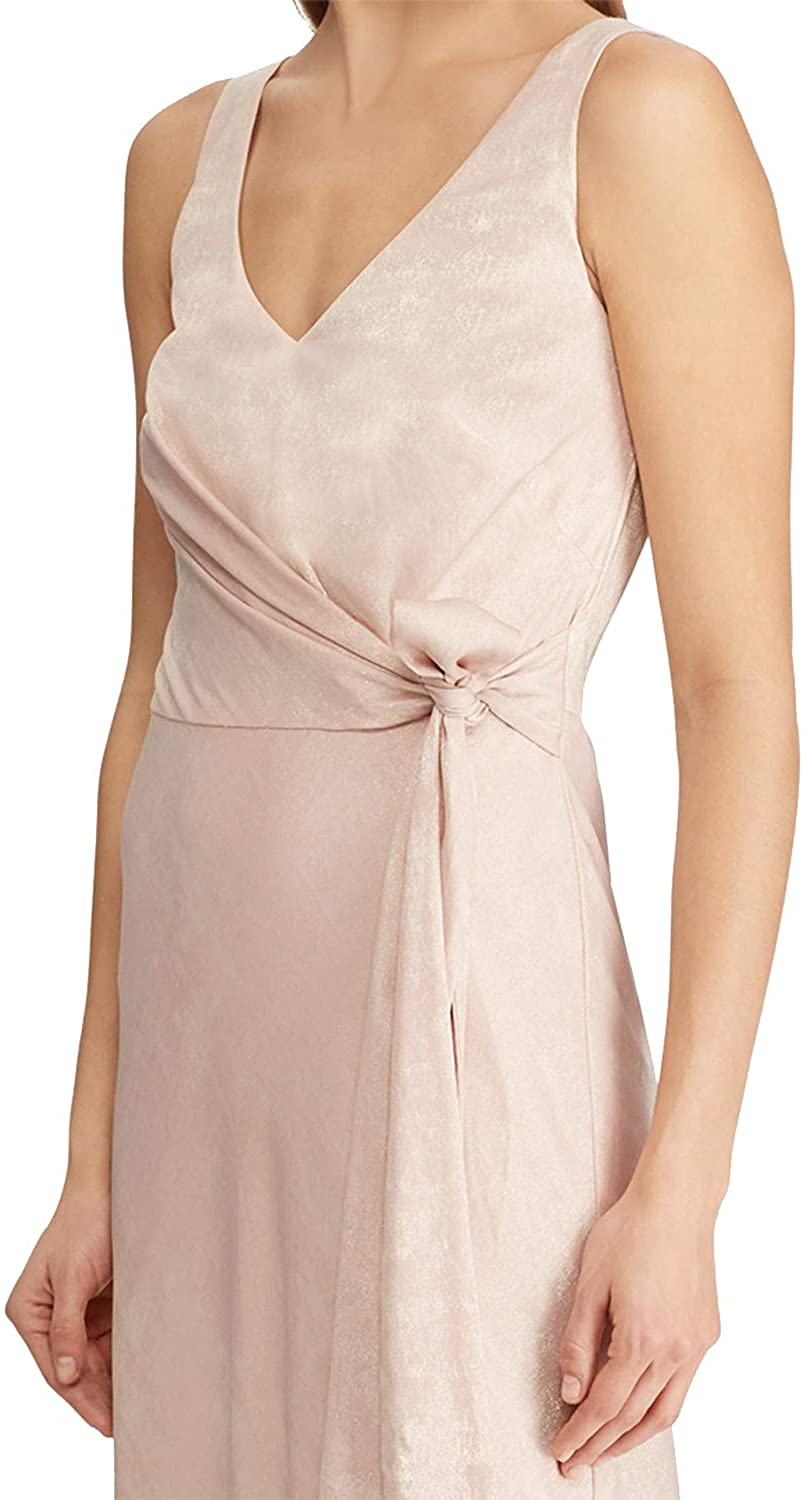 LAUREN RALPH LAUREN Womens Jaylene Shimmer Tie-Front Evening Dress