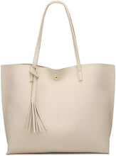 
                        
                          將圖片載入圖庫檢視器 Women's Soft Faux Leather Tote Shoulder Bag from Dreubea, Big Capacity Tassel Handbag
                        
                      