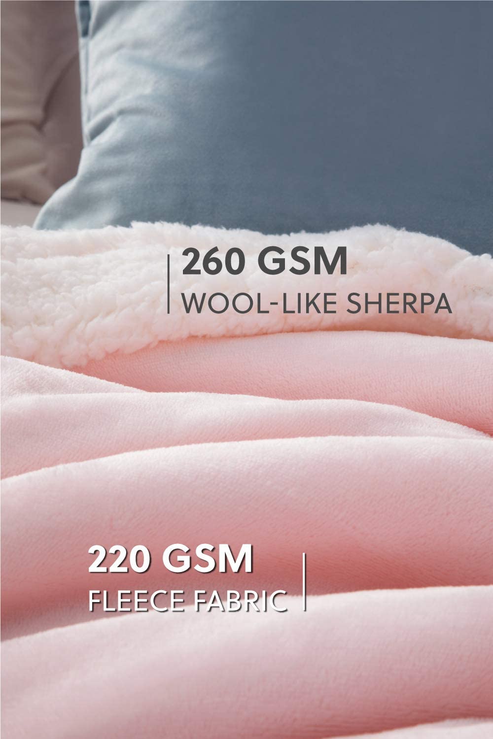 Bedsure Sherpa Fleece Blanket Throw Size Navy Lightweight Super Soft Cozy Luxury Bed Blanket Microfiber