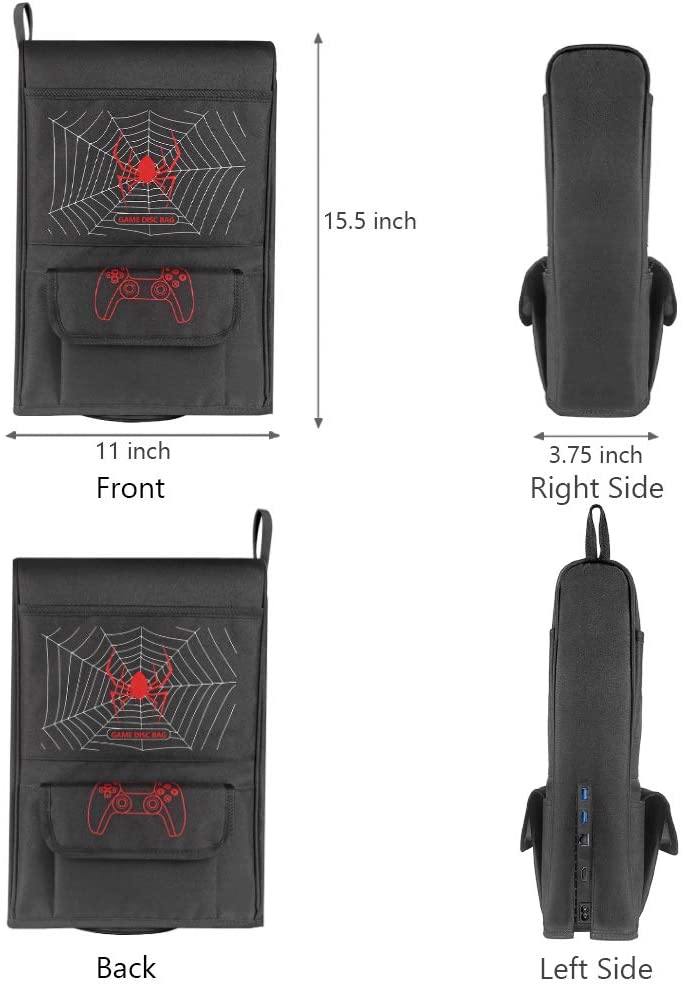Esimen Sleeve Protective Case Dust Cover for PS5 Console /Playstation 5 Digital Edition ,PS5 Controller Cover Compatible with 12 Game Disc Pockets - JOY2ESpree