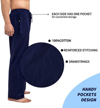 
                        
                          Muat gambar ke penampil Galeri, Bintangor Men's Sleep Pajama Pants 100% Cotton Knit Elastic Waistband Lounge Wear Long
                        
                      